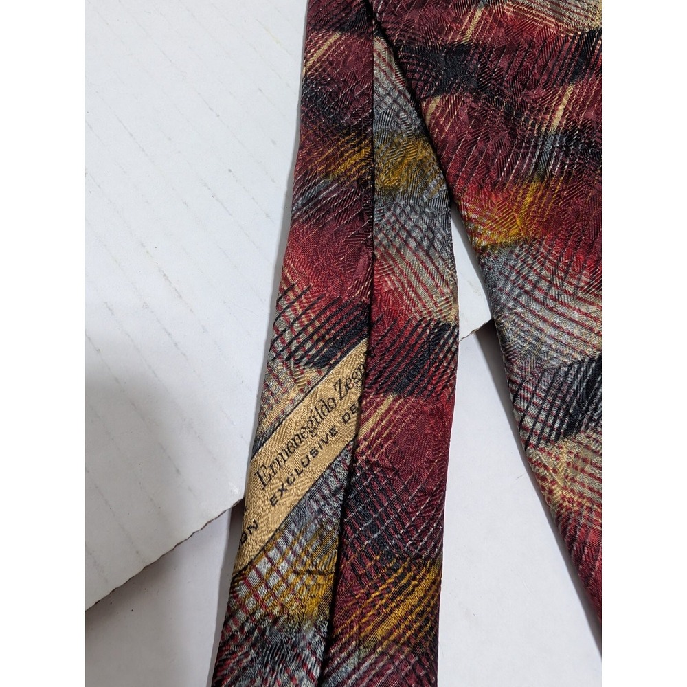 Ermenegildo Zegna 100% Silk Necktie Multicolor Geometric All Over Italy 58" - Picture 4 of 9